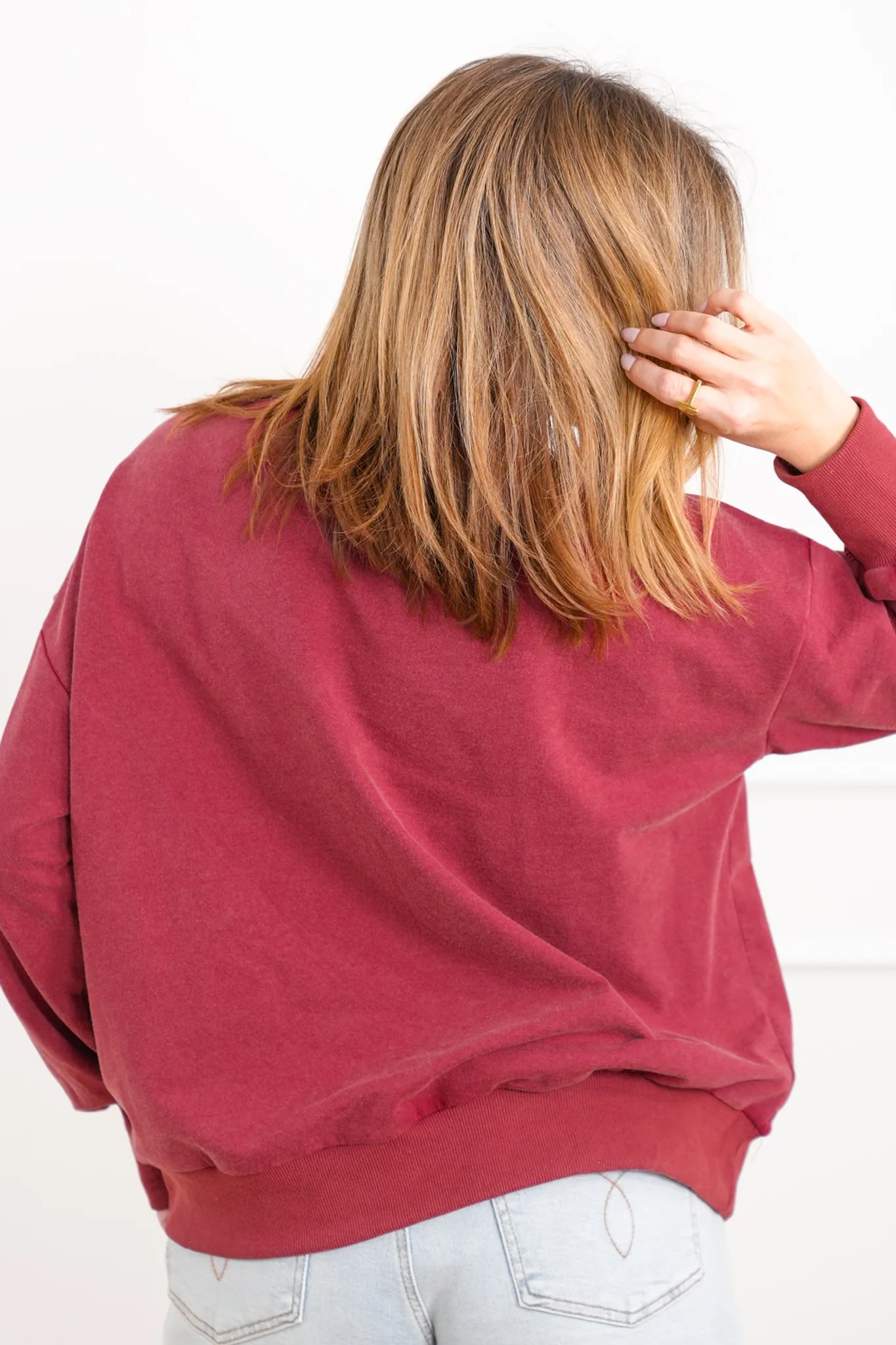Plus/Reg Long Sleeve "USA" Patch Pullover Sweatshirt - Image 4