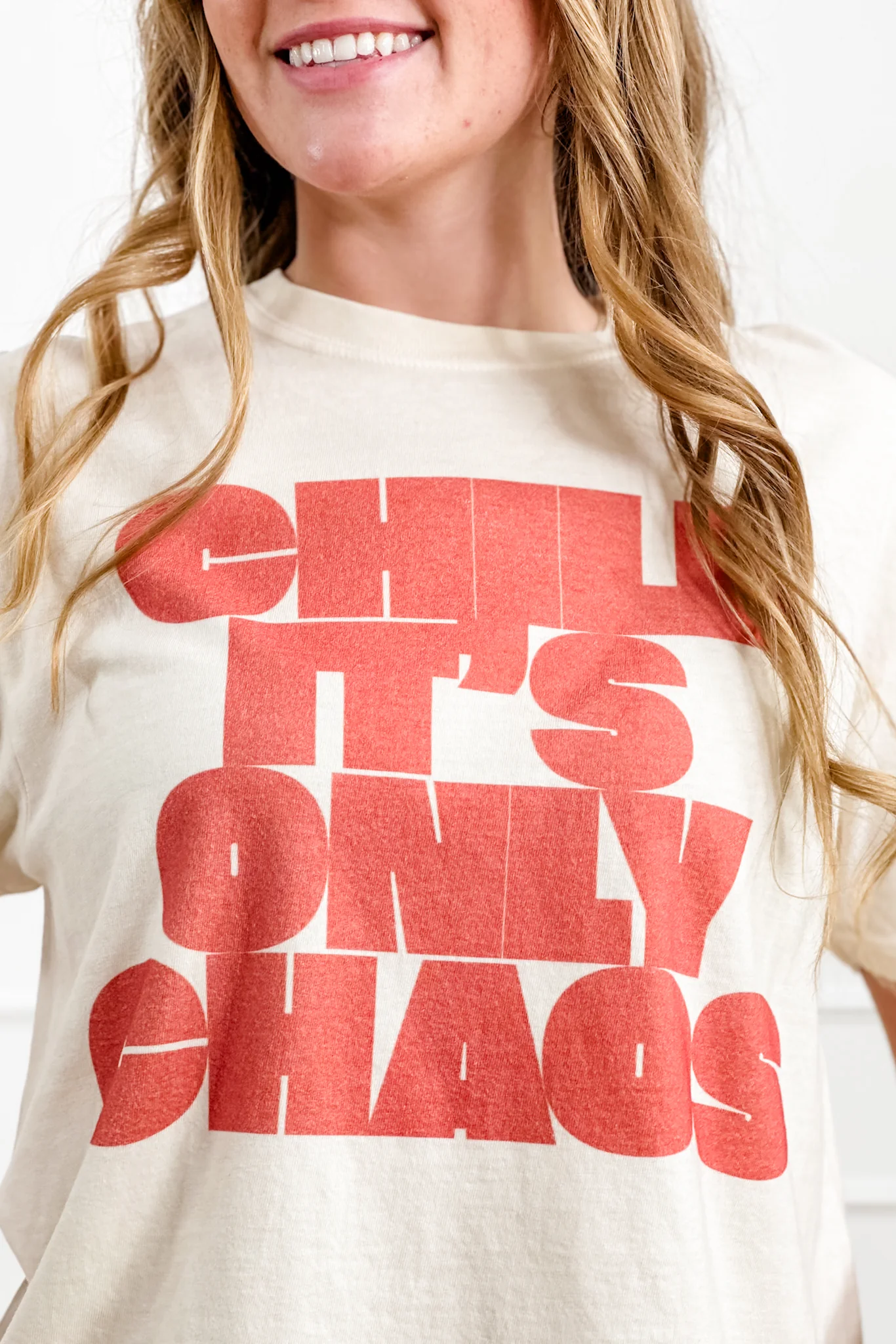 Plus/Reg Short Sleeve "Chill It's Only Chaos" Graphic Tee - Image 5