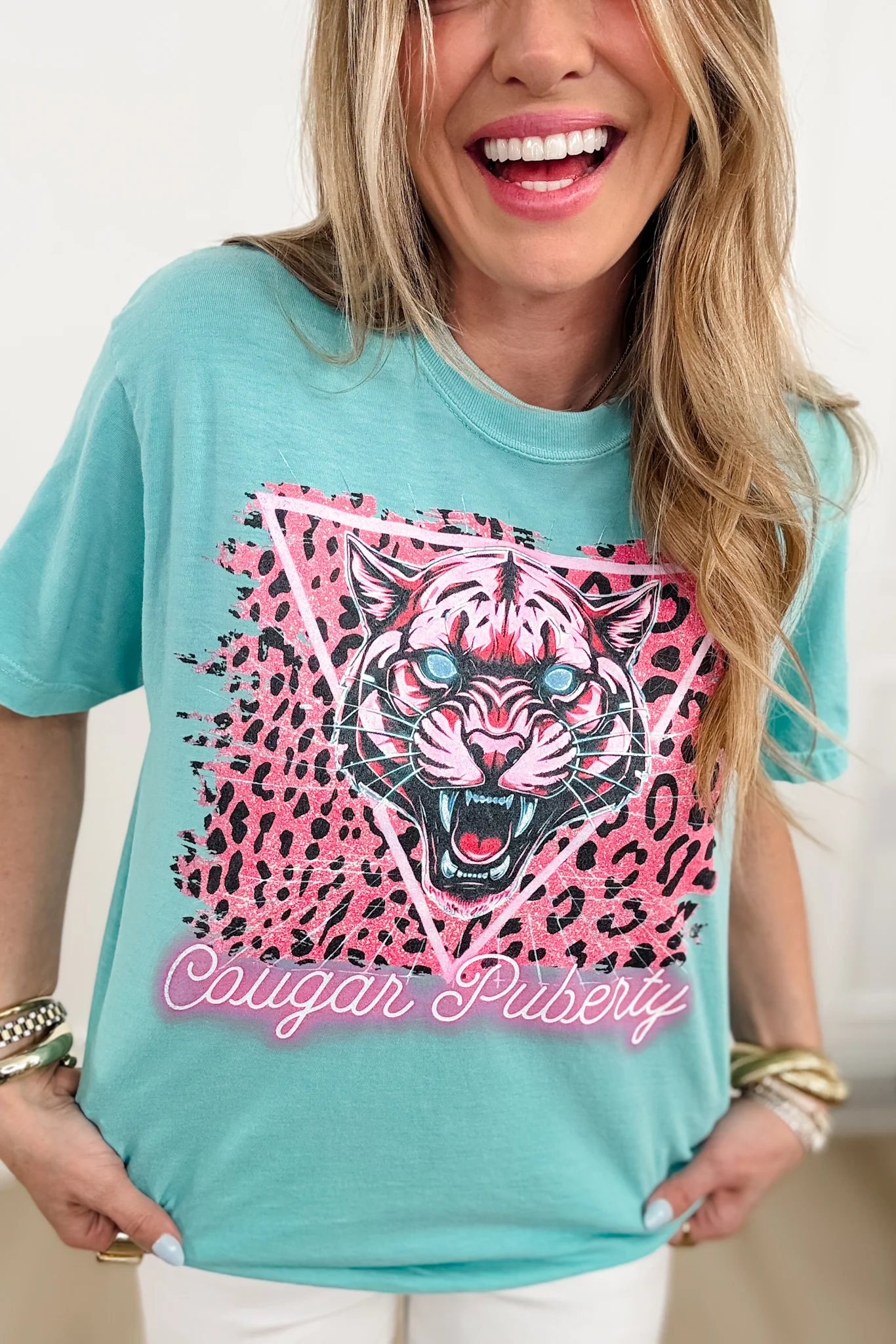 Plus/Reg Short Sleeve "Cougar Puberty" Graphic Tee
