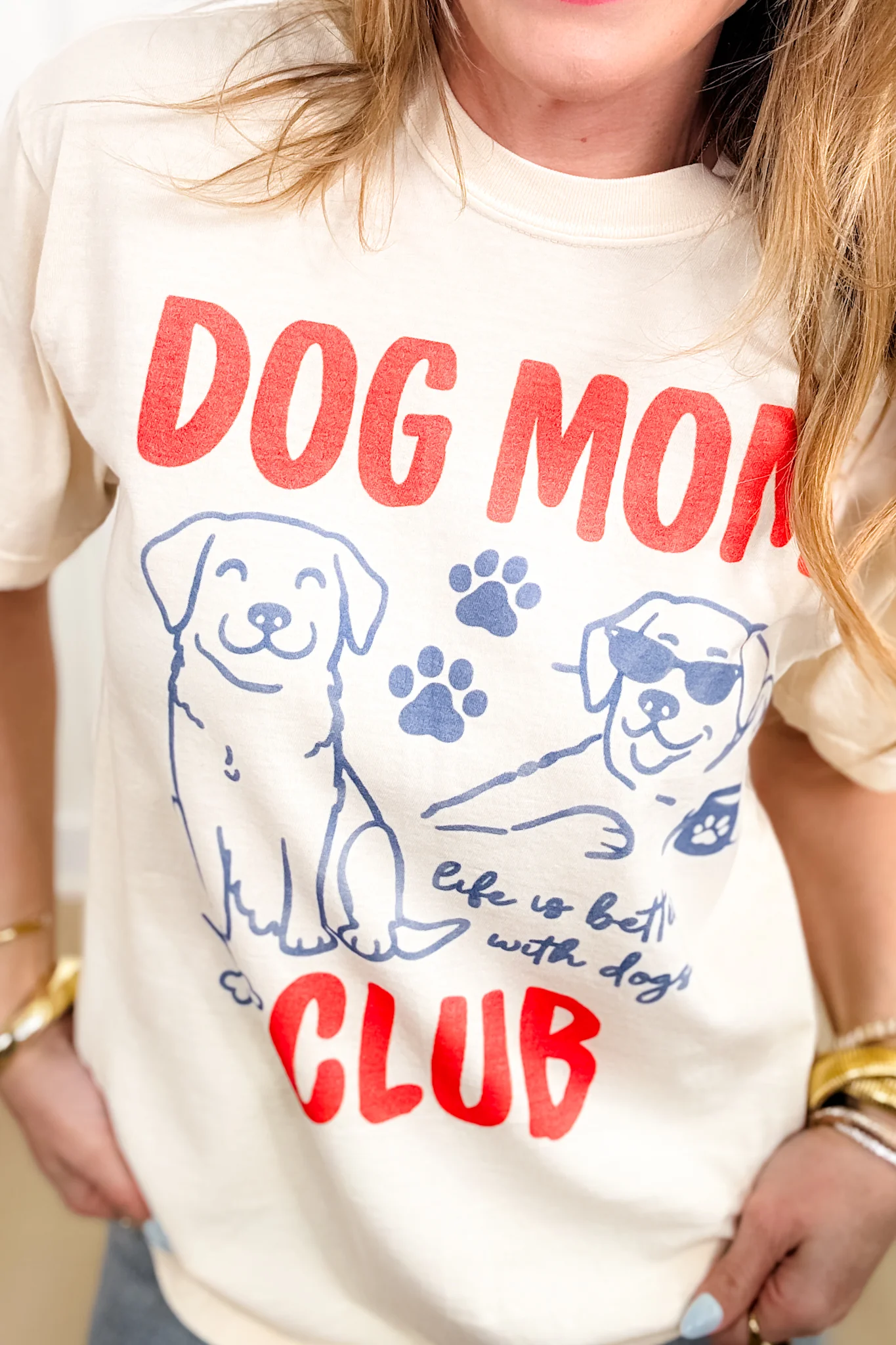 Plus/Reg Short Sleeve "Dog Mom Club" Graphic Tee - Image 2