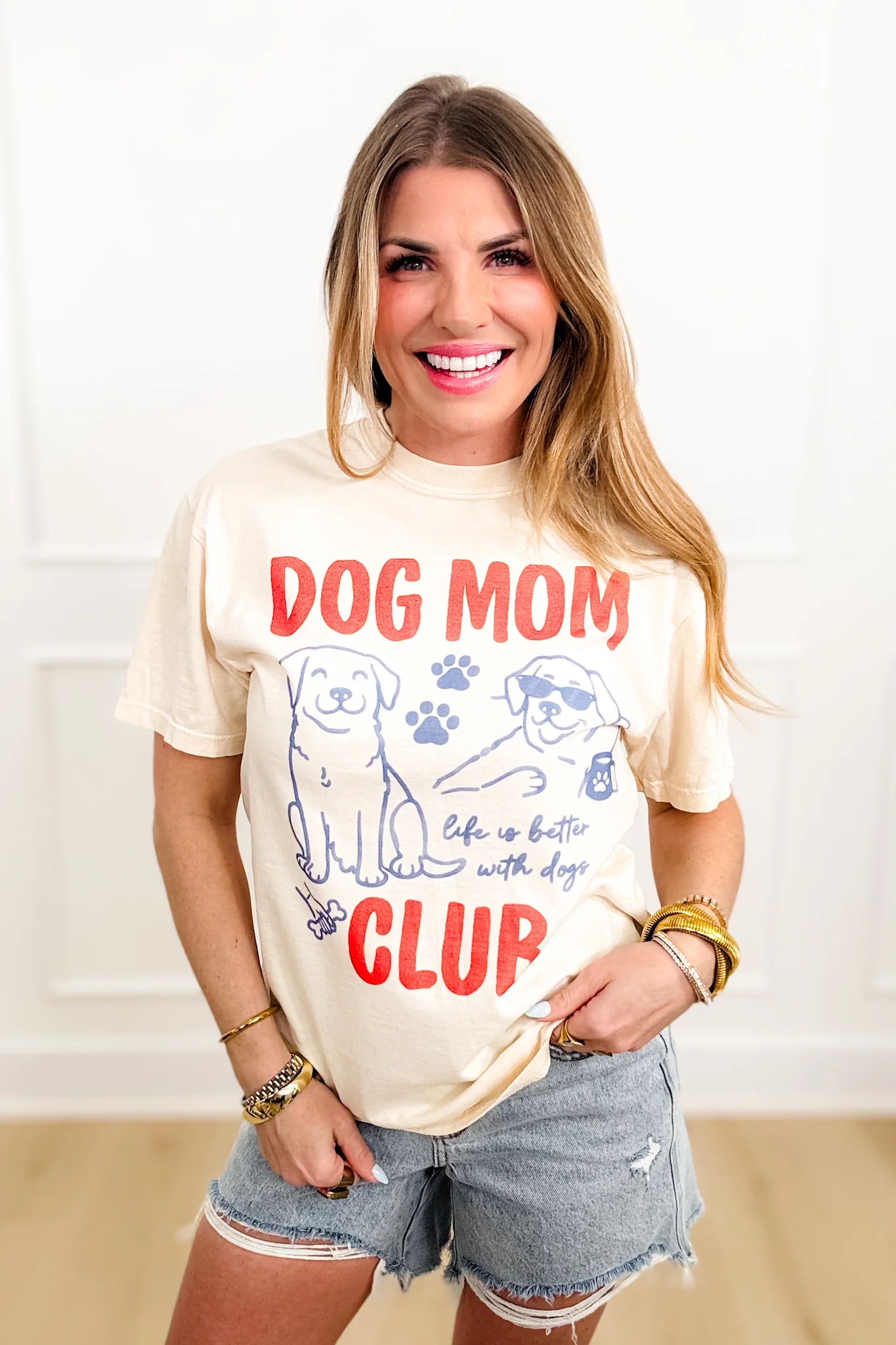 Plus/Reg Short Sleeve "Dog Mom Club" Graphic Tee - Image 3