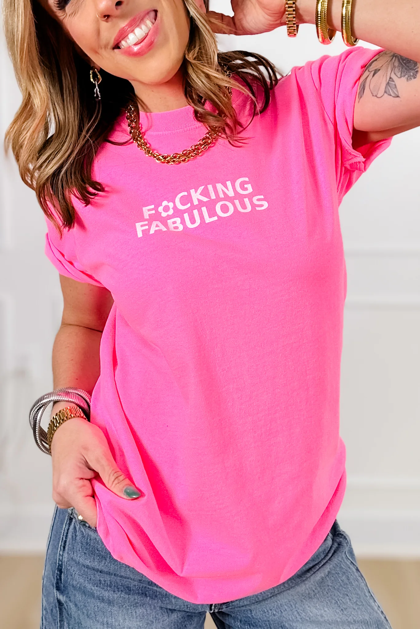 Plus/Reg Short Sleeve "F*cking Fabulous" Graphic Tee