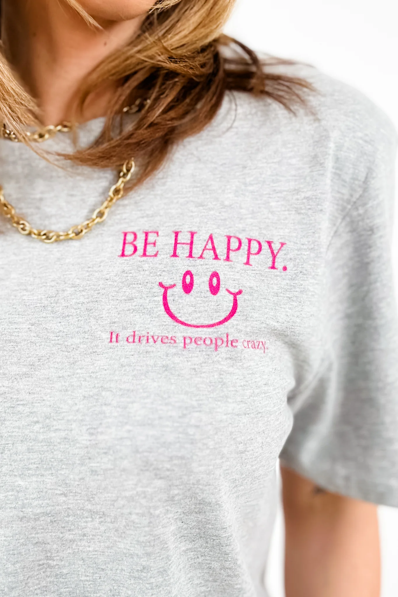 Plus/Reg Short Sleeve "FP Be Happy - It Drives People Crazy" Graphic Tee - Image 3
