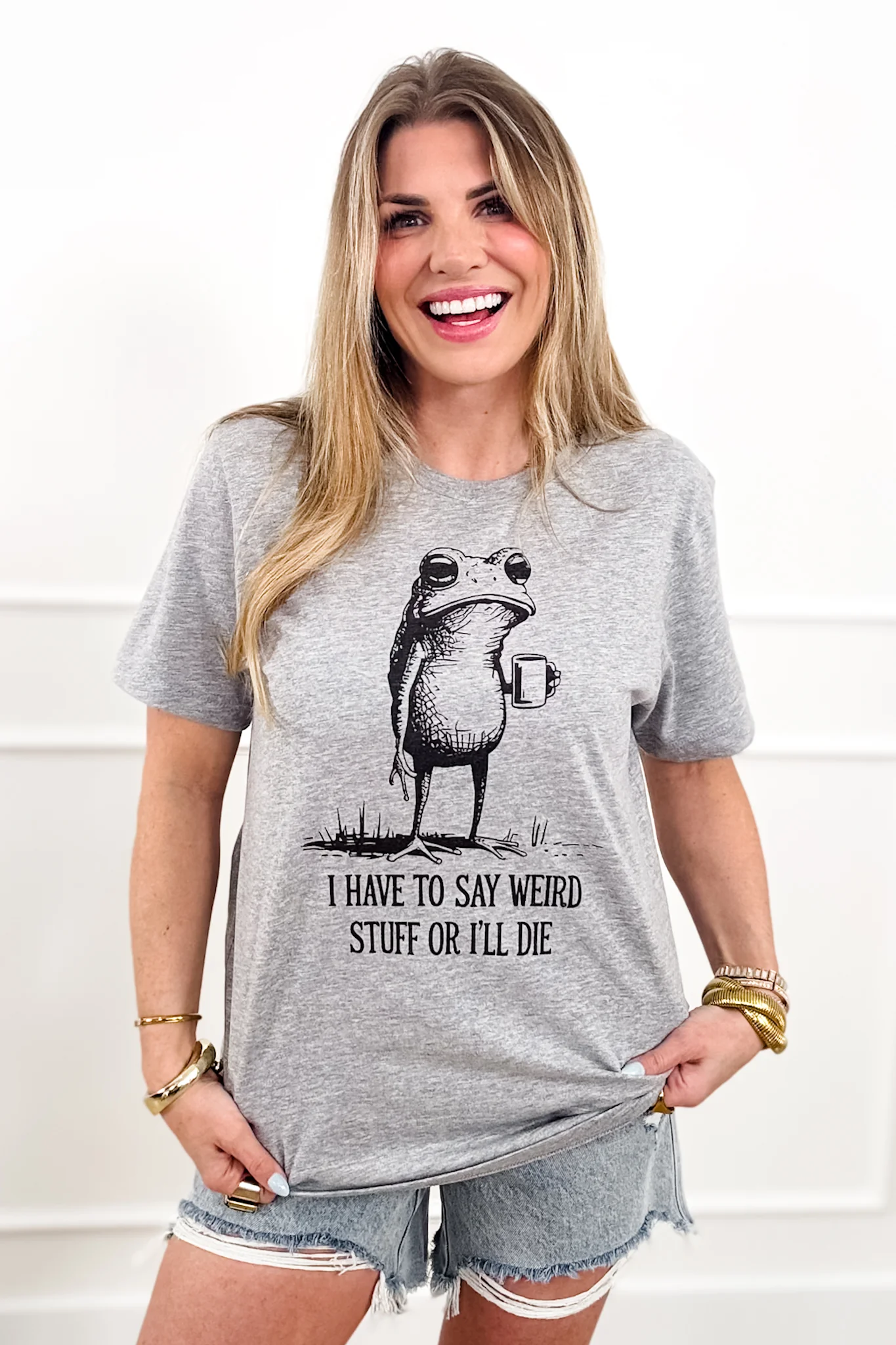 Plus/Reg Short Sleeve "I Have to Say Weird Stuff or I Die" Graphic Tee - Image 3