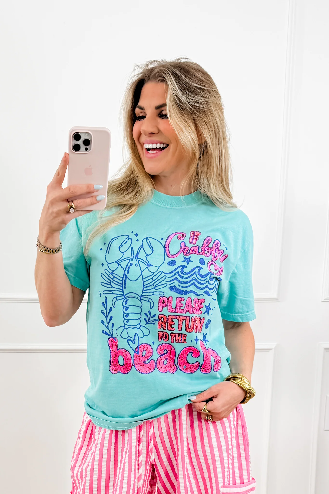 Plus/Reg Short Sleeve Mint "If Crabby..." Graphic Tee - Image 3