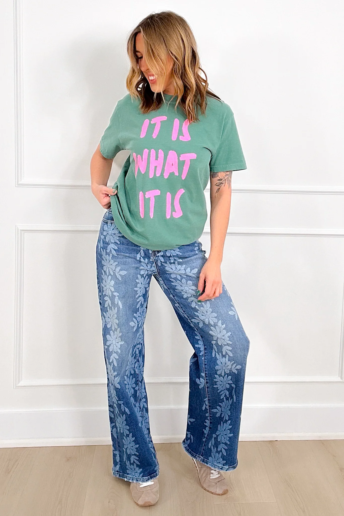 Plus/Reg Short Sleeve "It Is What It Is" Graphic Tee - Image 2