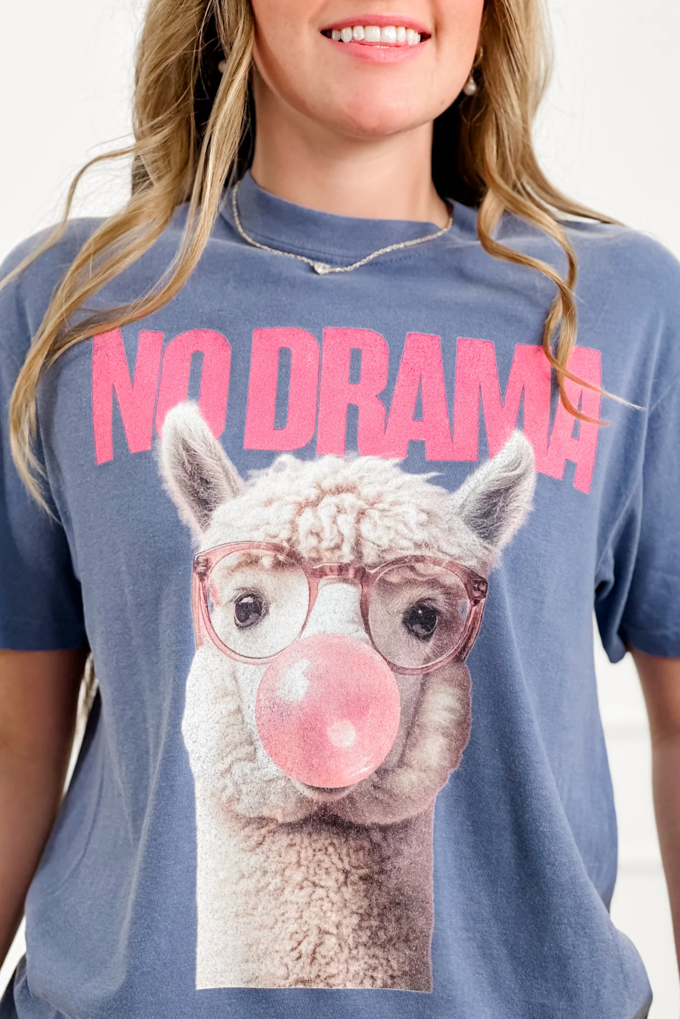 Plus/Reg Short Sleeve "No Drama" Llama Graphic Tee - Image 3