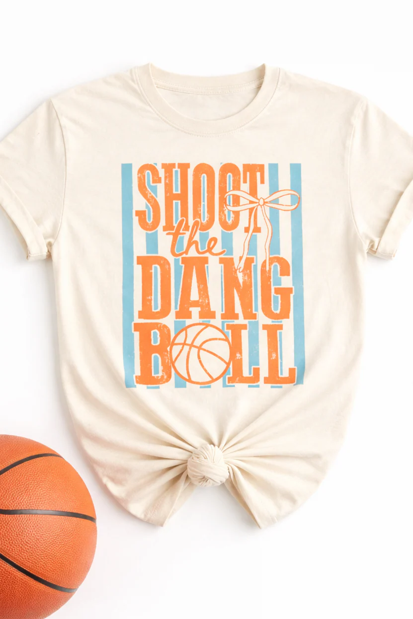 Plus/Reg Short Sleeve "Shoot The Dang Ball" Basketball Graphic Tee