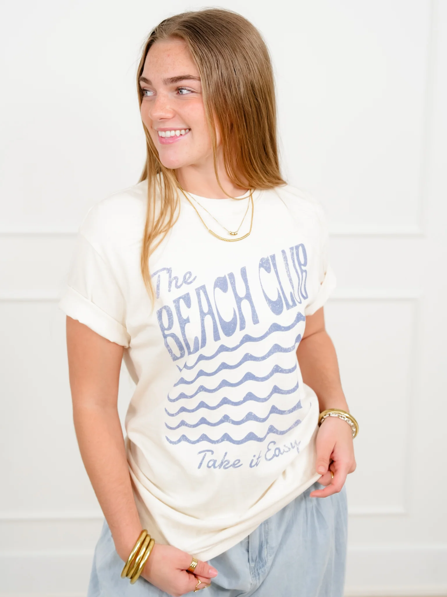 Plus/Reg Short Sleeve "The Beach Club" Graphic Tee - Image 2