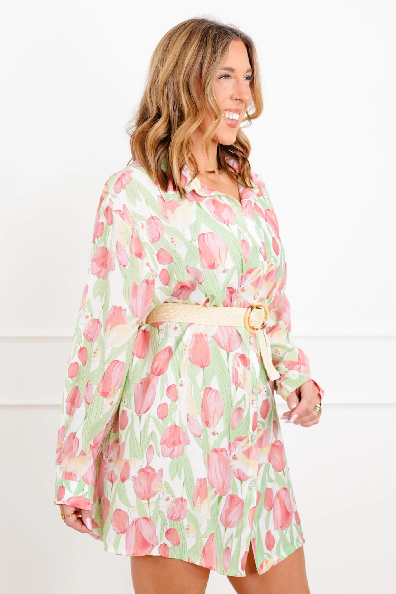 POL Floral Print Long Sleeve Dress - Image 4