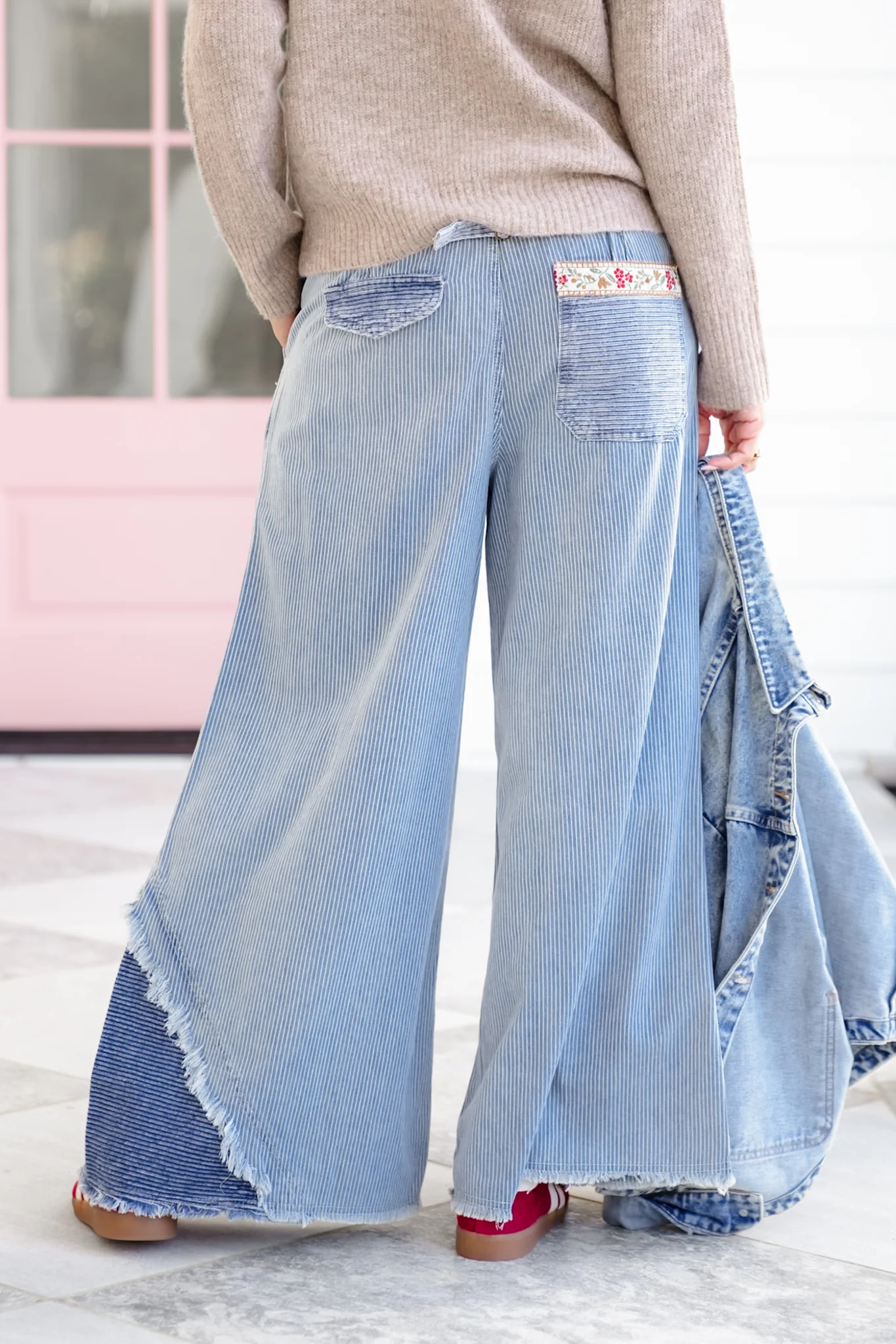 POL Stripe Elastic Waist Wide Leg Pants - Image 3