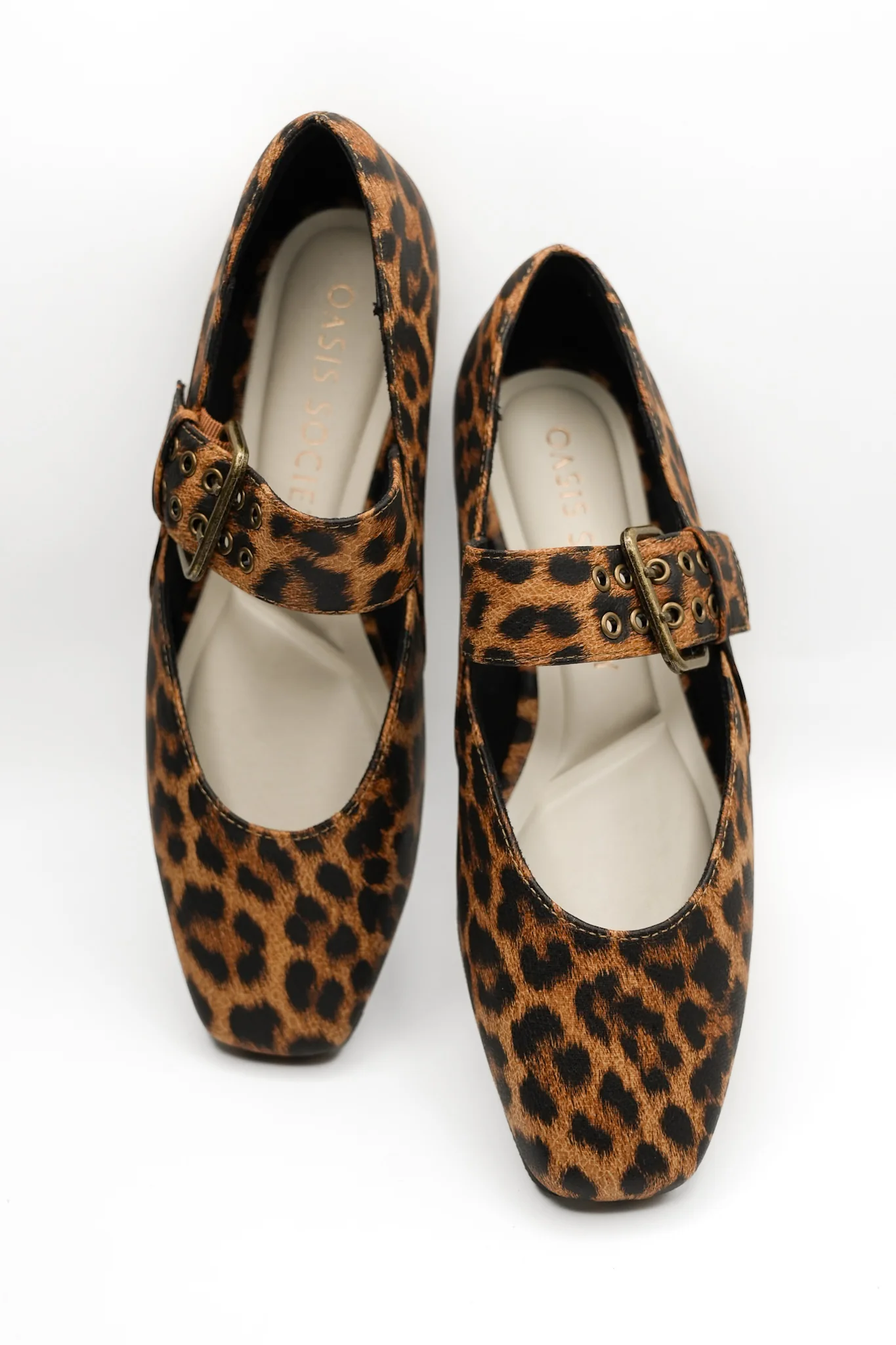 Printed Vegan Suede Mary Jane Flat