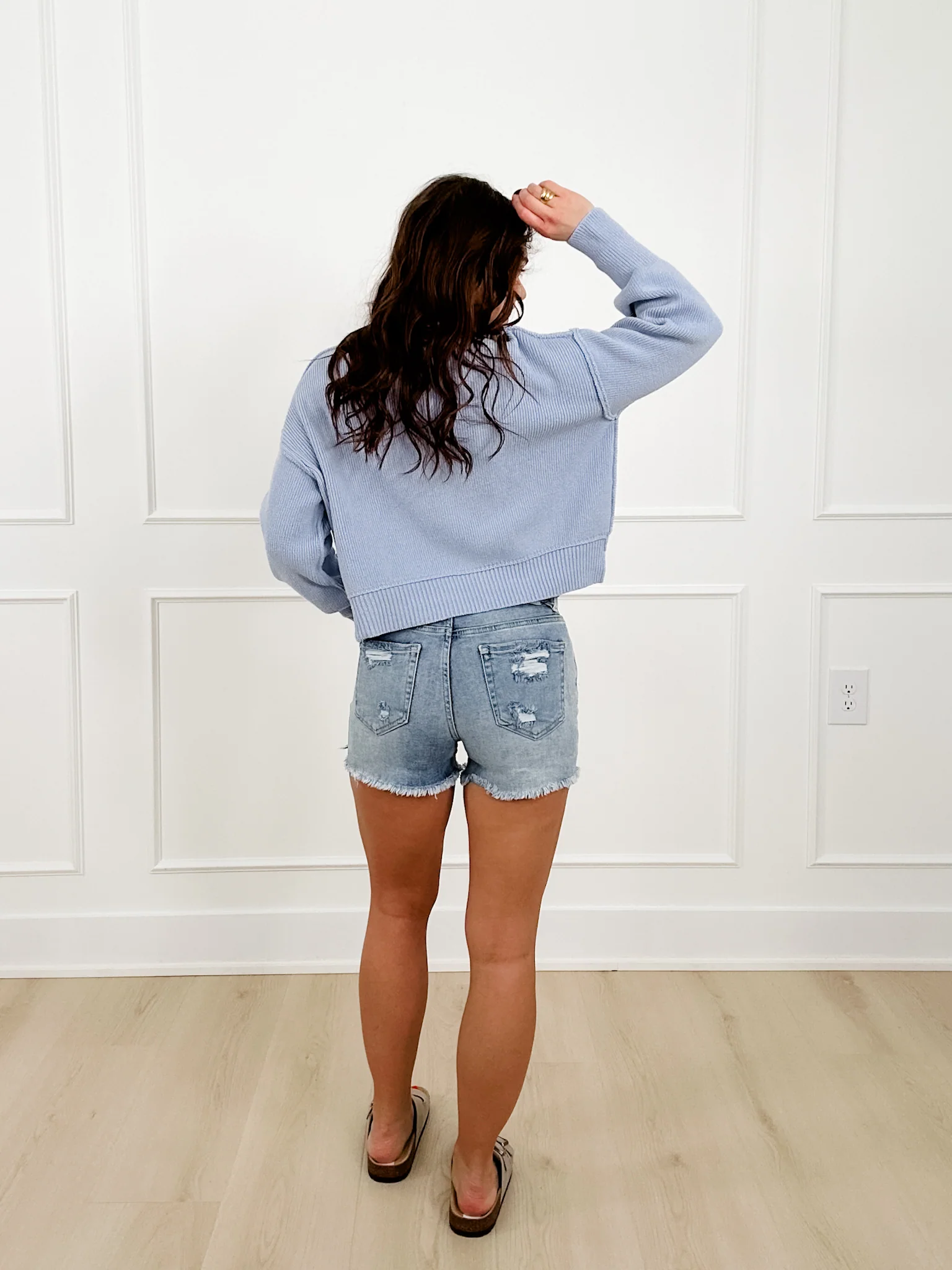 Ribbed Long Sleeve Round Neck Pullover Sweater - Image 8
