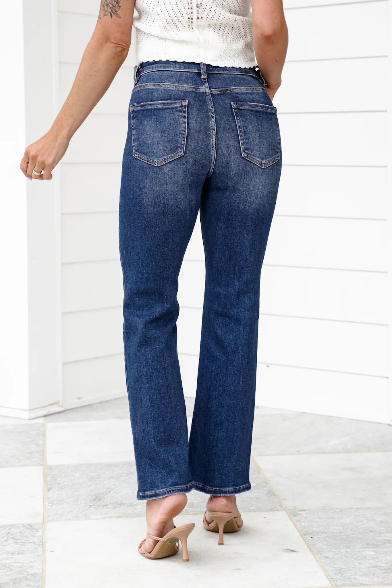 Risen The One and Only High Rise Dark Wash Tummy Control Straight Leg Jeans with Adjustable Waistband - Image 10