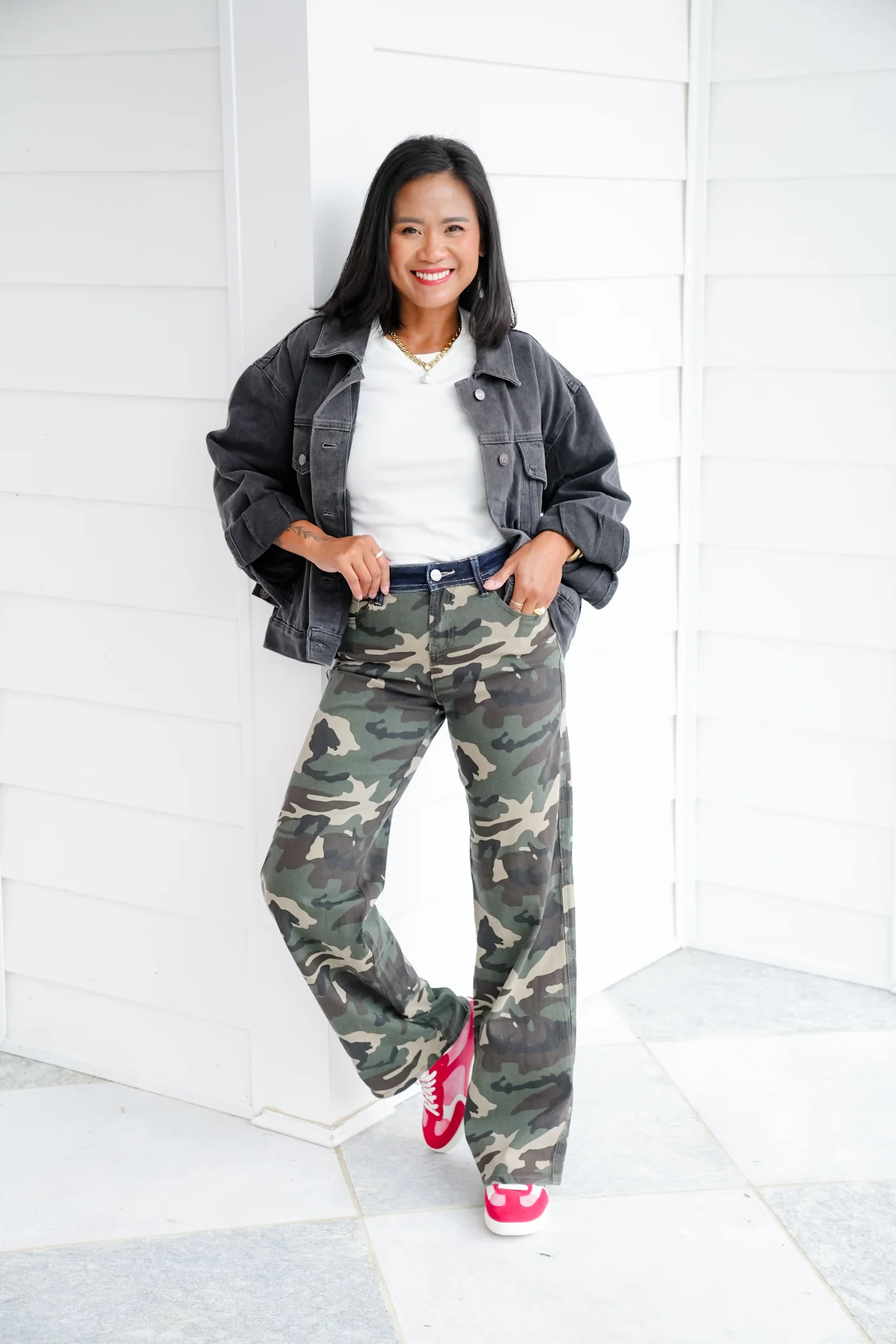 Risen Mid Rise Camo Wide Straight Leg Pants - Image 9