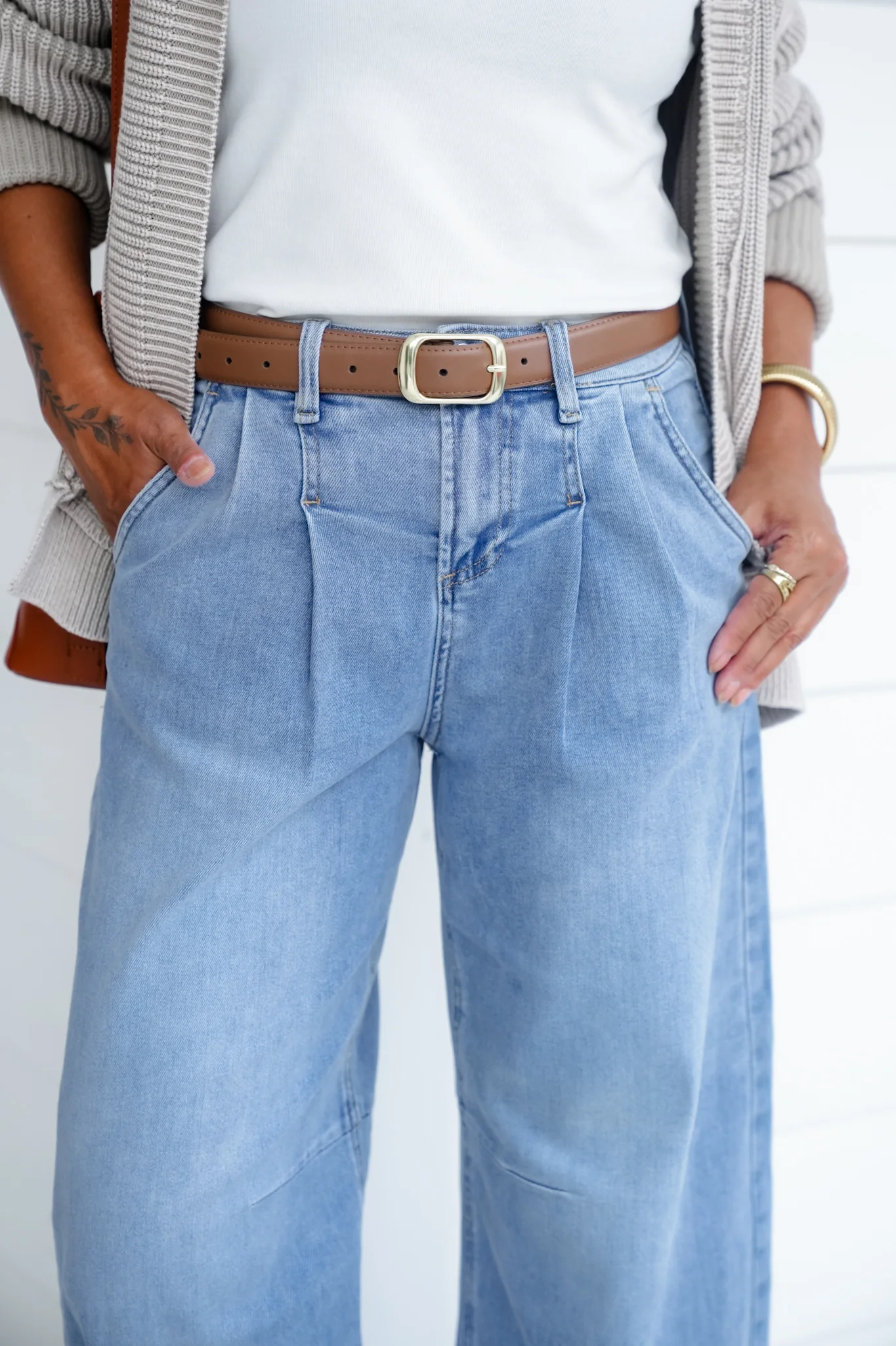 Risen The Easy Street Wide-Leg Pleated Barrel Jeans - Image 7