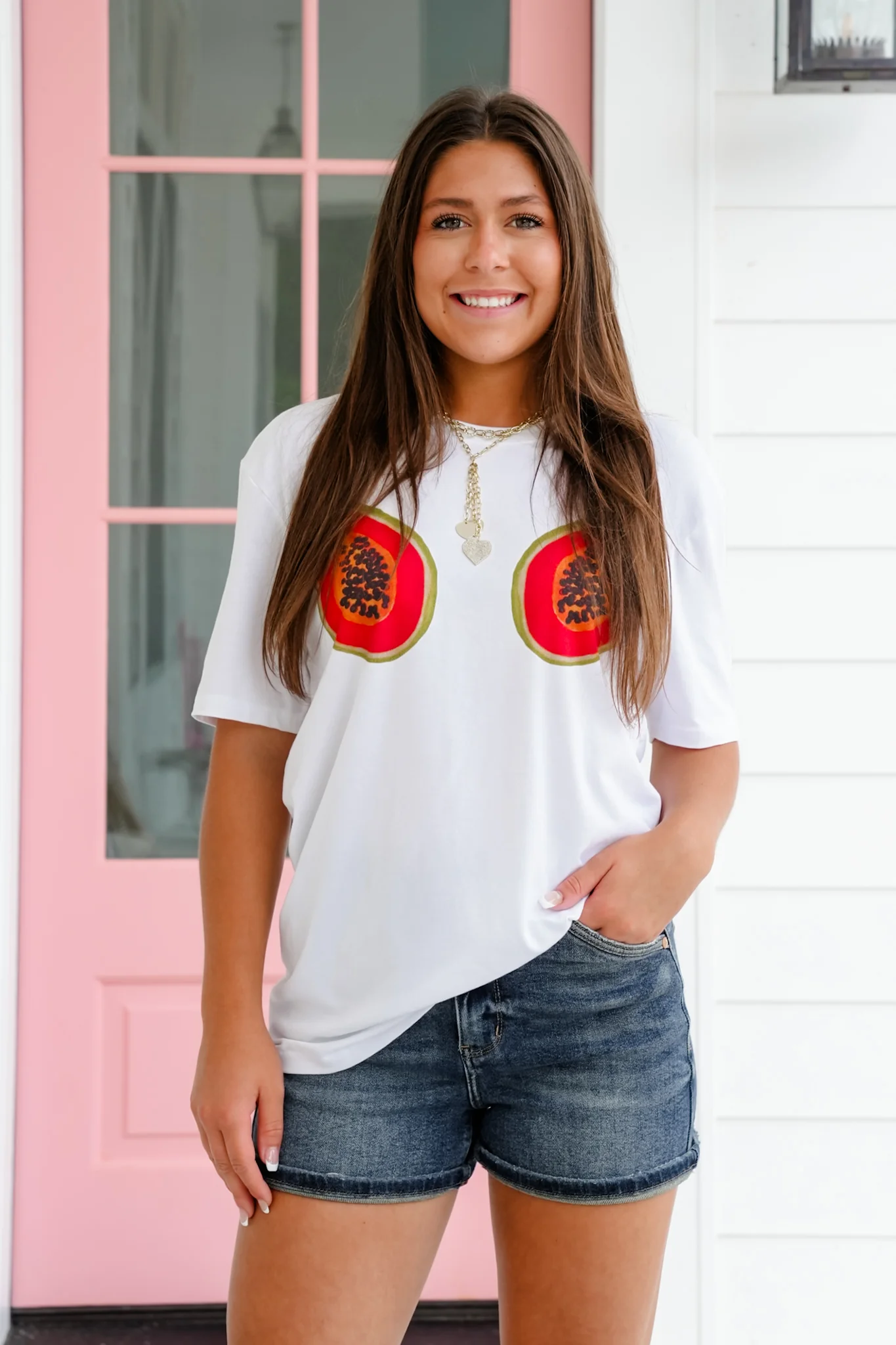 Short Sleeve Papaya Graphic Tee - Image 5
