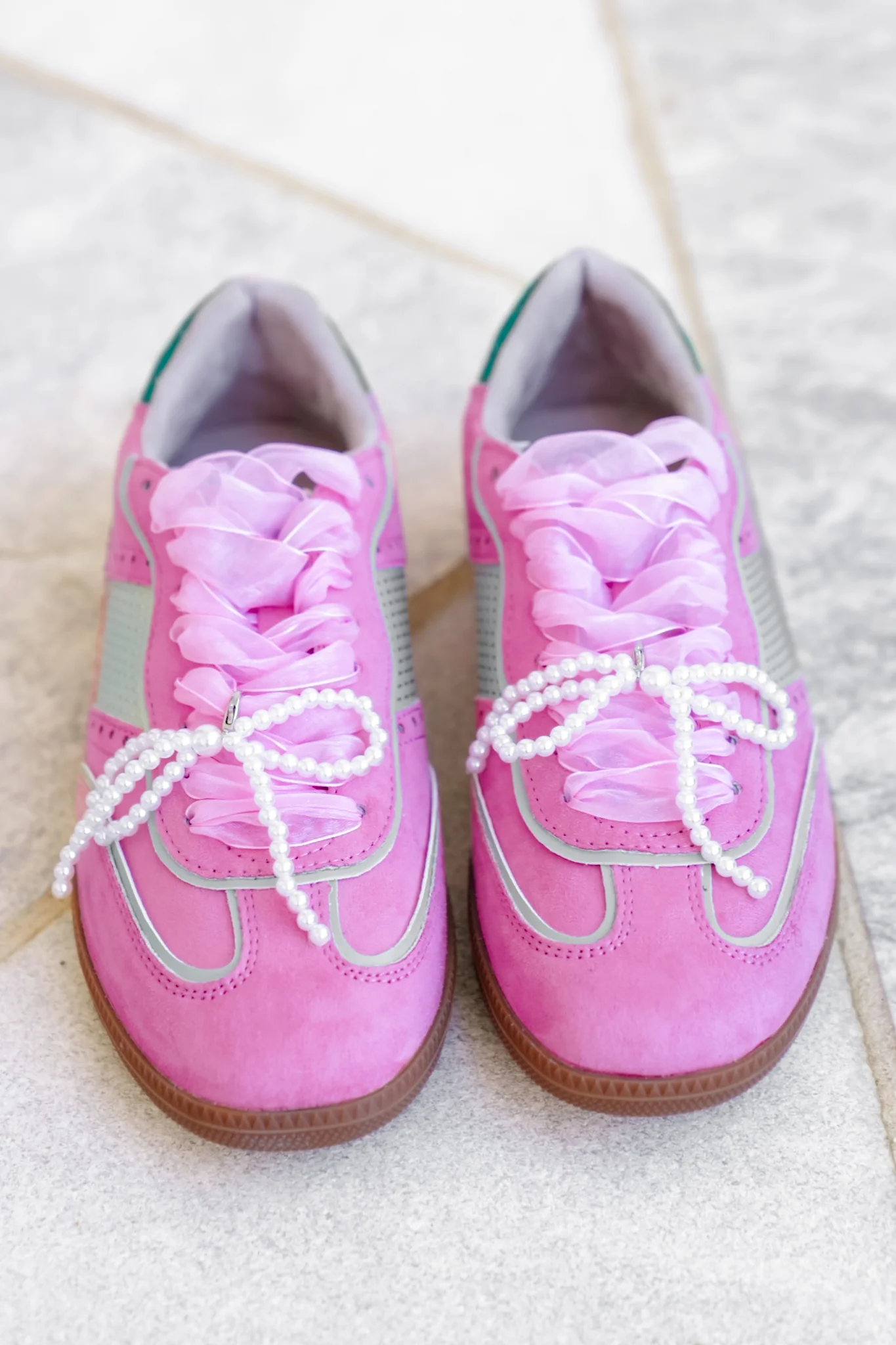 Shu Shop Lace Up Sneaker with Pearl Bow - Image 8