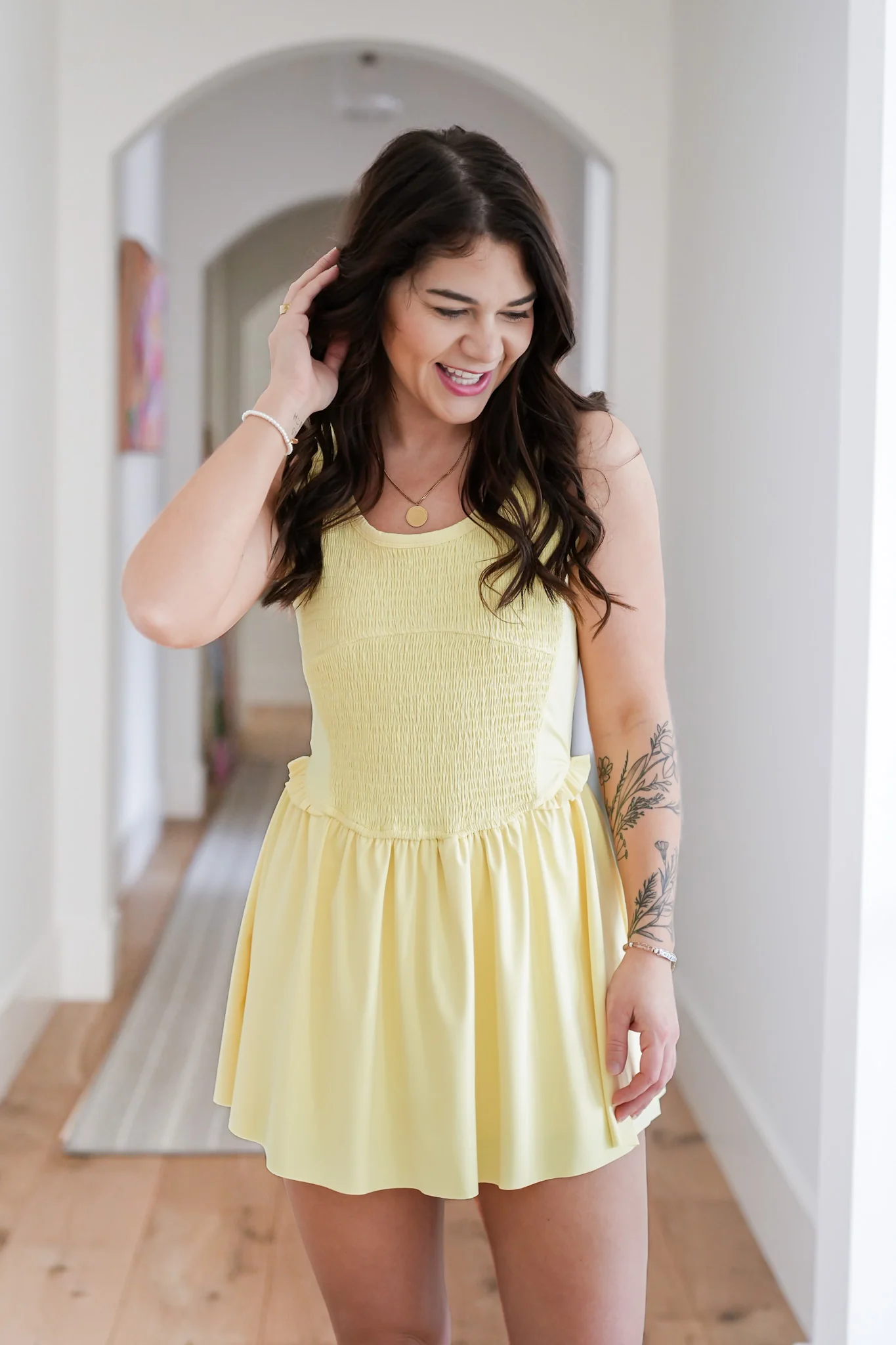 Smocked Sleeveless Criss Cross Back Active Romper - Image 11