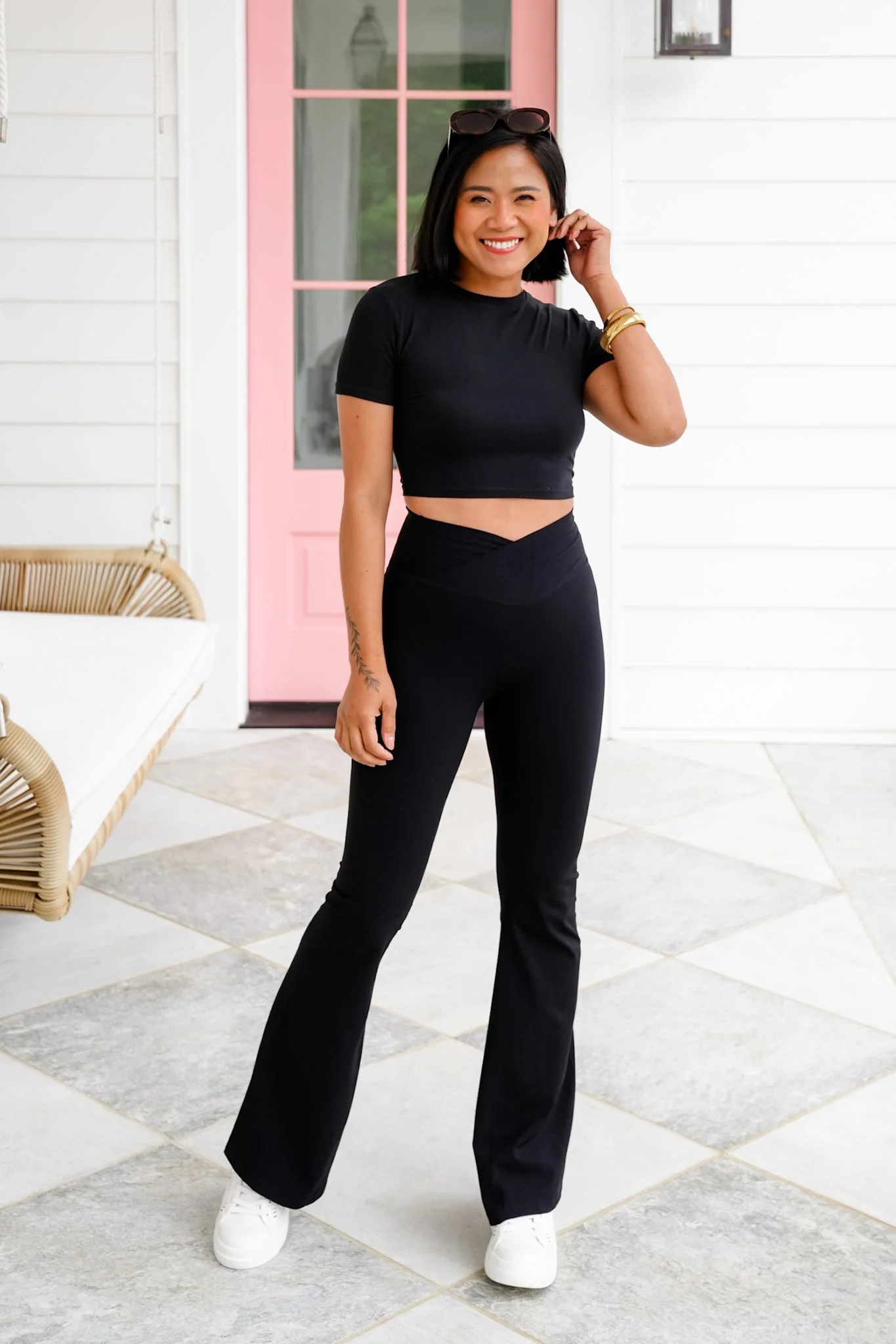 Restock! Solid Short Sleeve Round Neck Cropped Top - Image 10