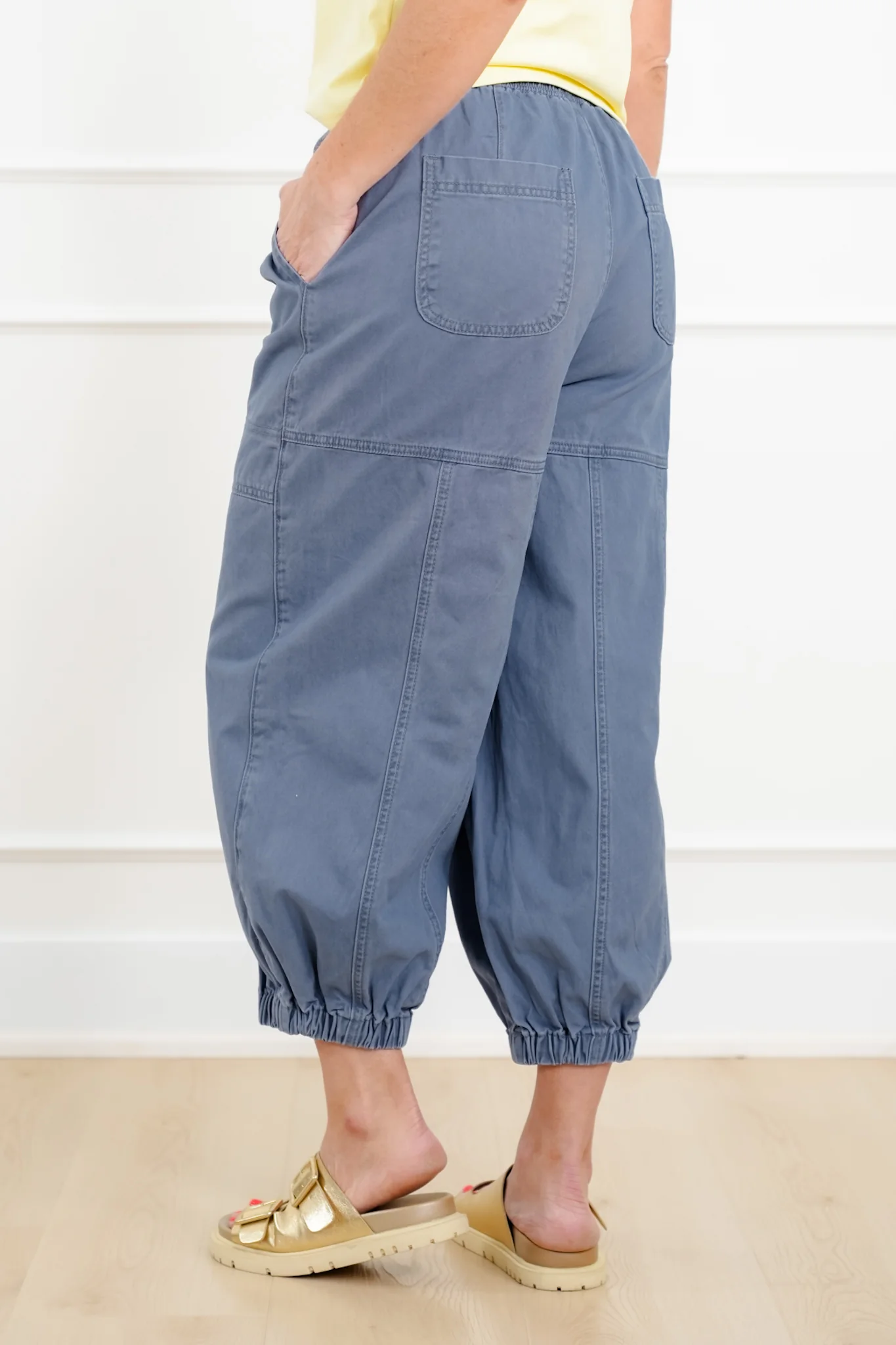 Stone Wash Elastic Waist Jogger Pants - Image 4