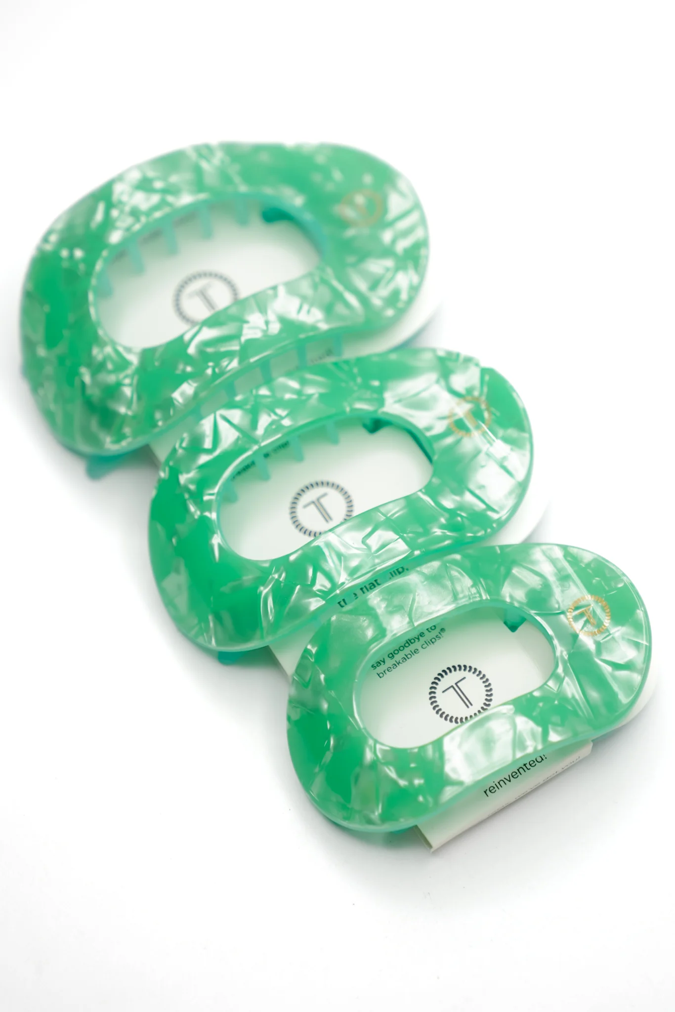 Teleties Flat Round Spring Splash Hair Clips *Final Sale*