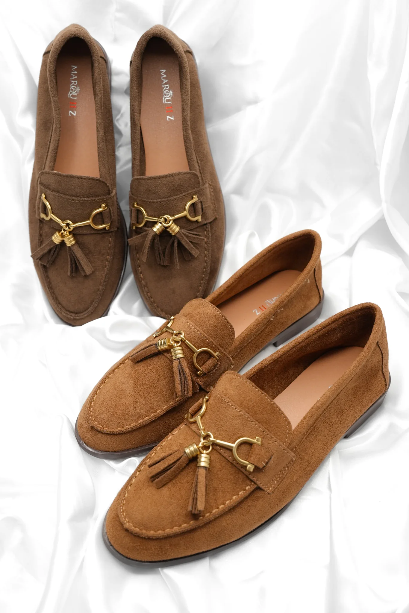 Vegan Suede Slip On Loafer with Tassel