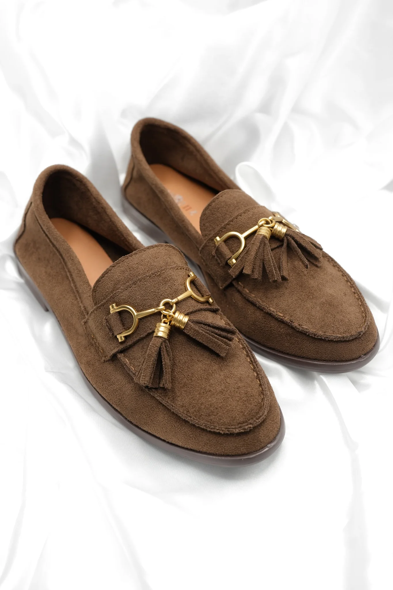 Vegan Suede Slip On Loafer with Tassel - Image 4