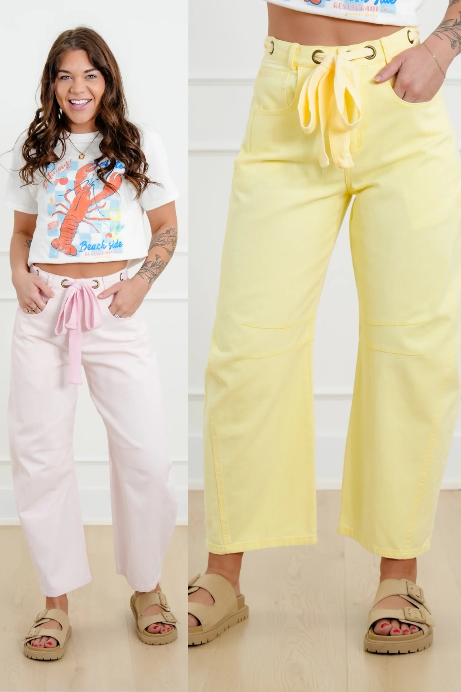 Restock! Wash High Waist Barrel Pants with Belt