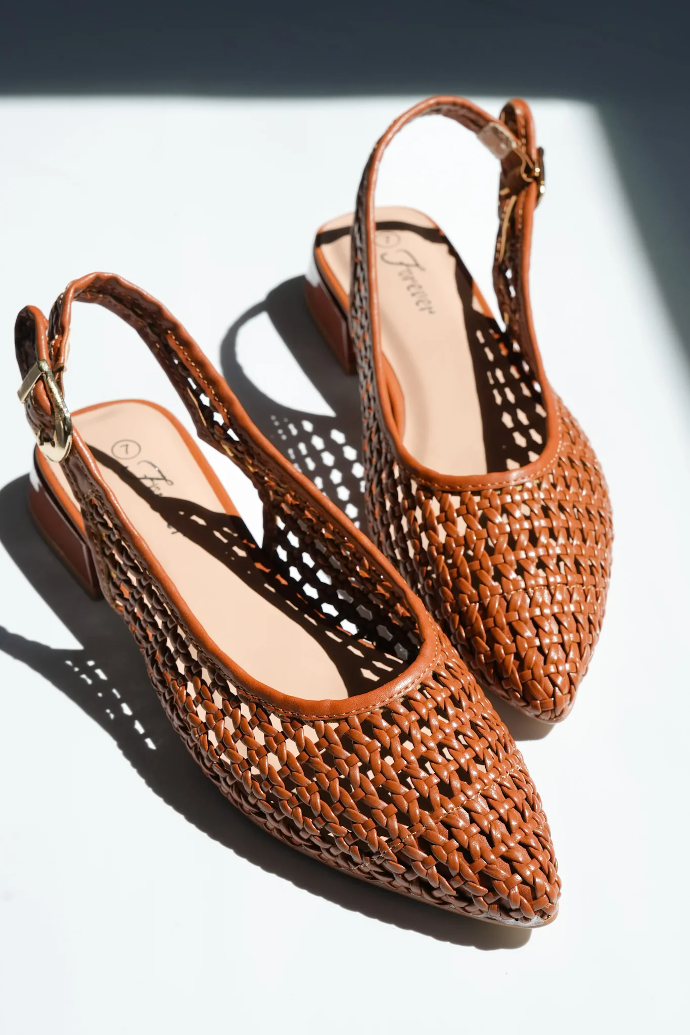 Woven Vegan Leather Mesh Slingback Heel - Image 2