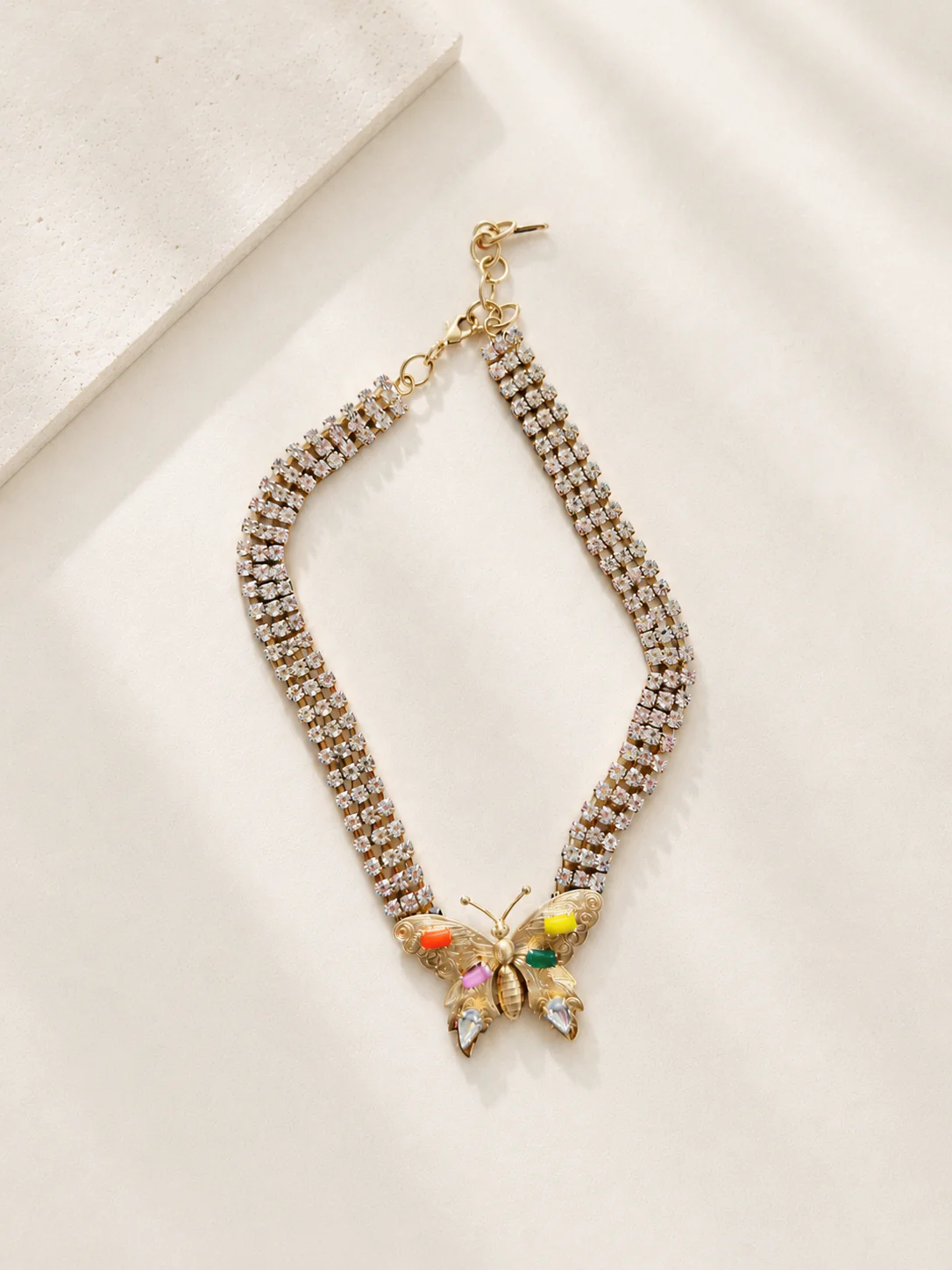 Yochi Butterfly Gemstone Necklace